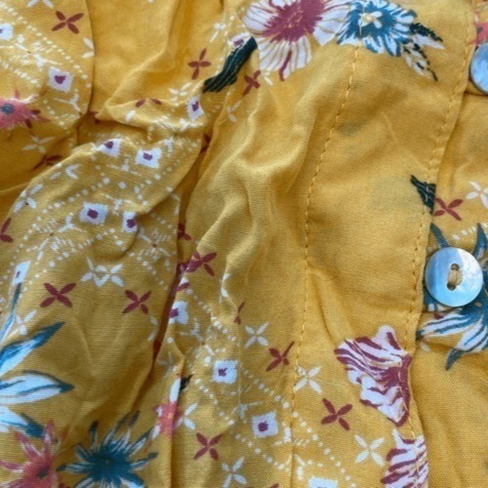 Able the Label Yellow Floral Off The Shoulder Maxi Dress XS - Picture 5 of 7